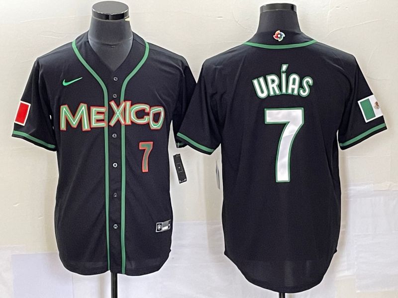 Men 2023 World Cub Mexico #7 Urias Black white Nike MLB Jersey22
